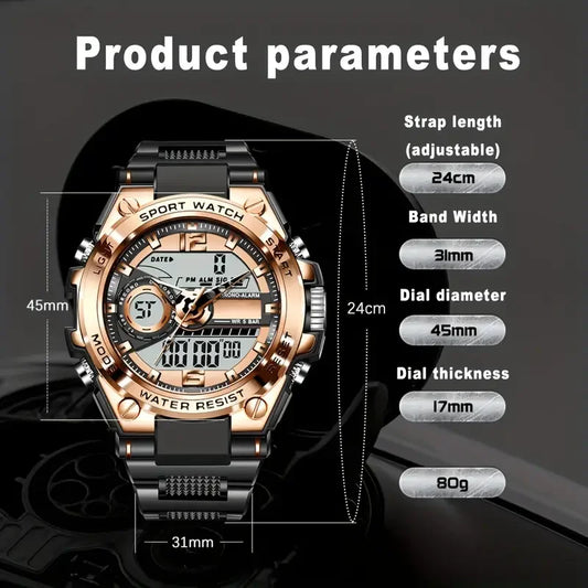 Digital Men Steel Military LED Quartz Watch