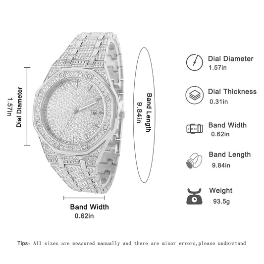 Iced Out Men’s Gold Diamond Luxury Watch