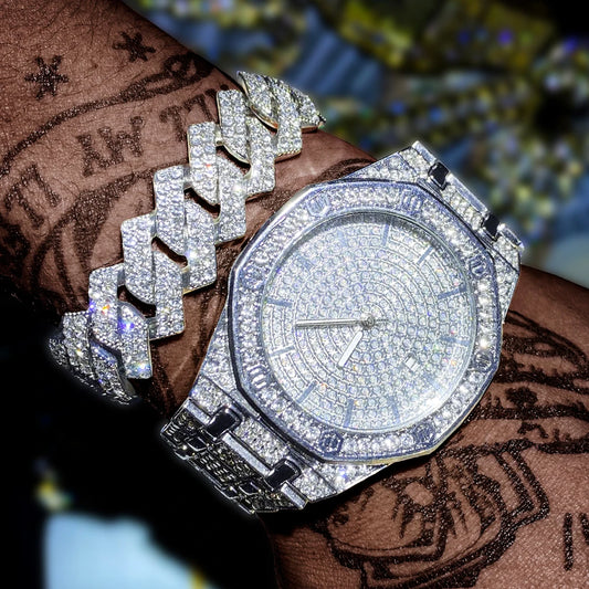 Iced Out Men’s Gold Diamond Luxury Watch